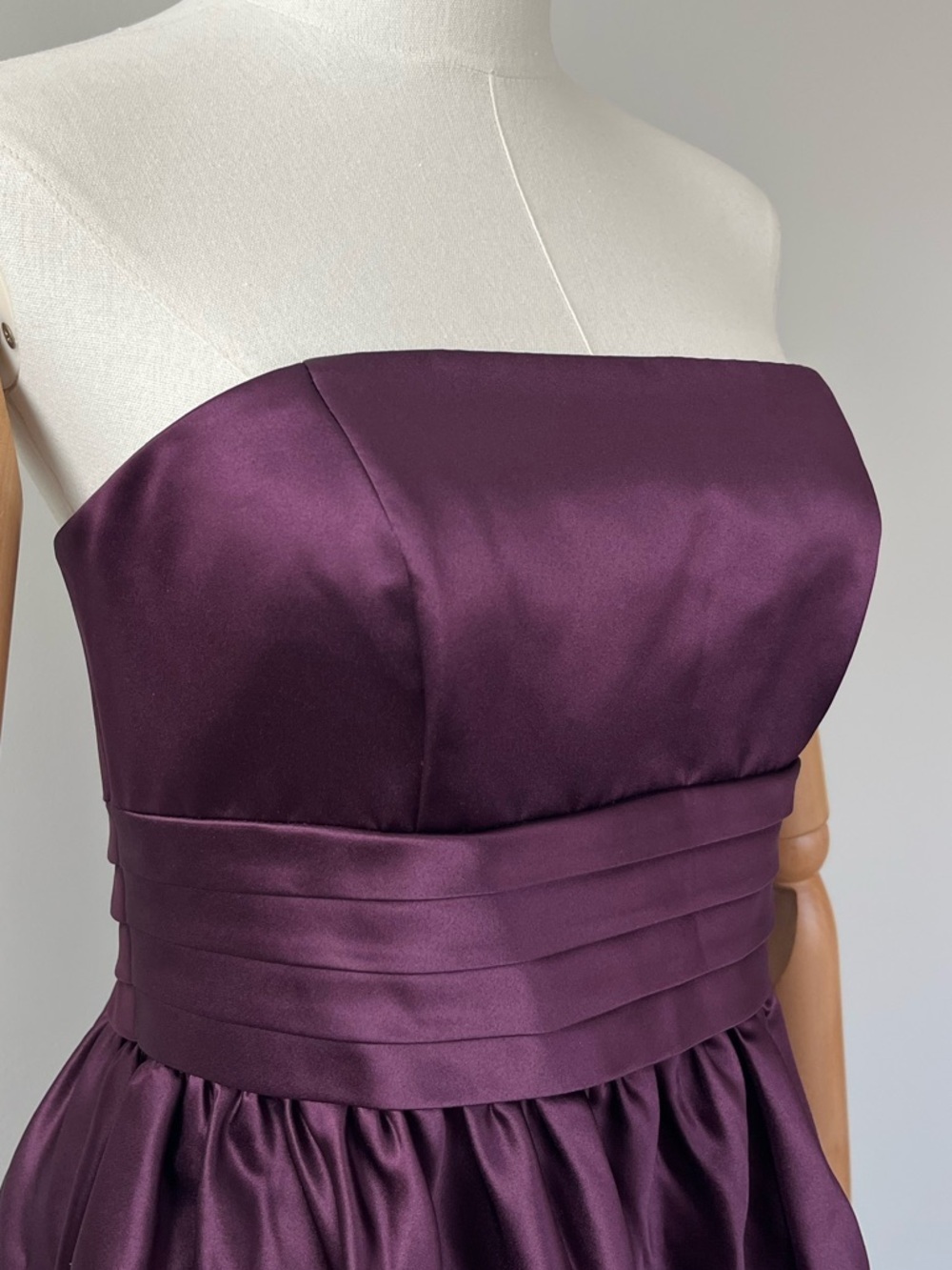 WTOO by Watters and Watters Strapless Midi Dress in Deep Plum Size 10 - Picture 9 of 15
